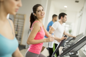 Young people training in the gym